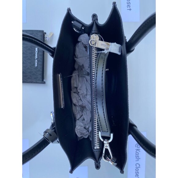 Michael Kors bag & wallet bundle mercer messanger medium & key chain card Black - Picture 9 of 12